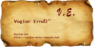 Vogler Ernő névjegykártya
