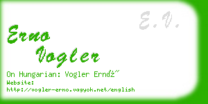 erno vogler business card